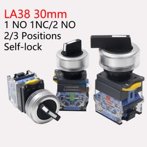30mm LA38 Rotary Switch 2/3 Positions Selector Switches Self-lock 1 NO 1NC/2 NO - Picture 1 of 15