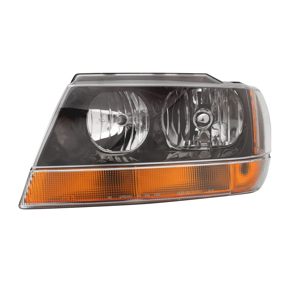 Lámpara de faro para 99-04 Jeep Grand Cherokee Laredo/lente ámbar conductor izquierdo Foto 1 de 1