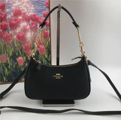 COACH Teri 单肩包/斜挎包帆布黑色 CA209 美国发货 — 第 1/2 张图片