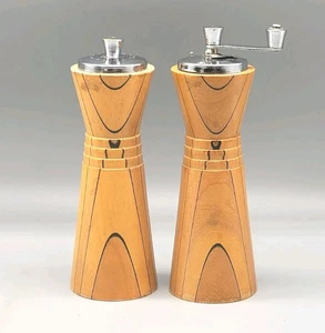 Vintage Specht Woodware Pfeffermühle & Salzstreuer Holz MCM handgefertigt Japan - Bild 1 von 9