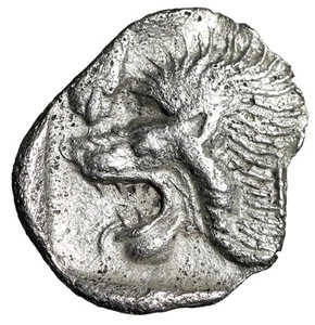 Mysia, Kyzikos AR Hemiobol "Jabalí, K y León, Pantera" Bueno Muy Fino - Imagen 1 de 5