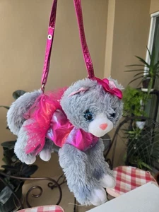 Poochie & Co Plush Cat Purse Pink Shoulder Bag for Girls - Picture 1 of 8