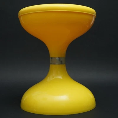 Taburete de plástico vintage Sgabello Americano Robur Yellow Space Age Diabolo 1.Zb Foto 1 de 4