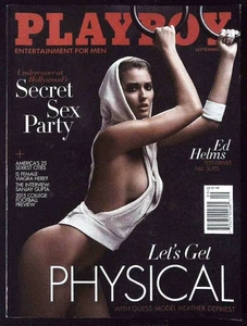 PLAYBOY September 2015 HEATHER DEPRIEST Masha Rudenko MONICA SIMS Ed Helms @ EX+ - Picture 1 of 9