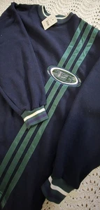 Vintage NOS Boss by IG Design XL Blue Fleece Embroidered Sweater Sweatshirt Y2K - Picture 1 of 20