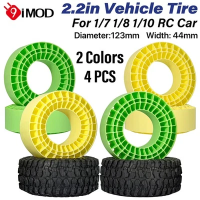 4x 9IMOD 2,2 "Silikon Gummi Einsätze Reifen  123*45MM für 1/7 1/8 1/10 RC Auto - Bild 1 von 4
