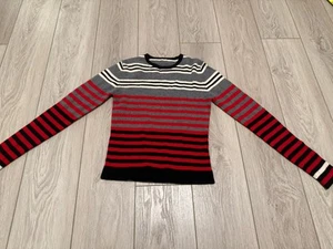 J Crew Damen Kaschmir gestreifter Pullover Pulli rot Größe Small ohne Etikett - Bild 1 von 5