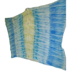 Chicos Kimono Womens One Size Blue Yellow White Stripe Lightweight Bohemian  - Picture 1 of 5