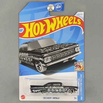 2024 Hot Wheels '59 Chevy Impala Black TREASURE HUNT HW Celebration Racers 10/10 - Image 1 of 4