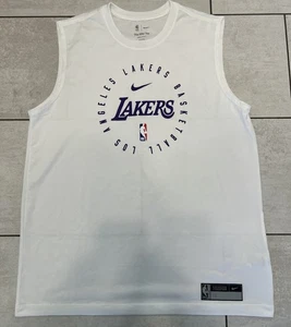 Nike NBA Los Angeles Lakers Player Issued Practice Tank Top White Size XLT #35 - Picture 1 of 4