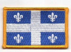 QUEBEC CANADA CANADIAN PROVINCE FLAG PATCHES PATCH BADGE IRON EMBROIDERED - Imagen 1 de 1