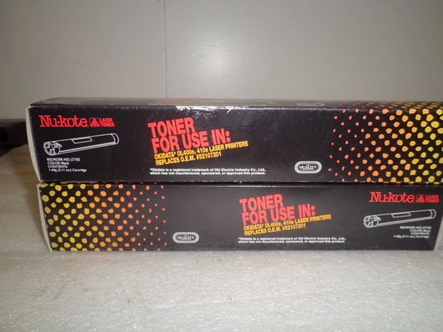 Nukote LT102 For Okidata OL400E/410E Laser Printer 52107201 NEW - LOT OF 2 - Image 1 of 1