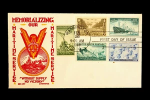 939 3c Stamp (1946) MERCHANT MARINE AND MILITARY FDC FROM L. W. STAEHLE & NU ART - Picture 1 of 1