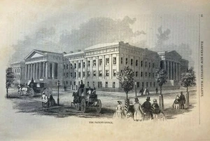 1859 Vintage Magazine Illustration  Patent Office At Washington D C  - Picture 1 of 1