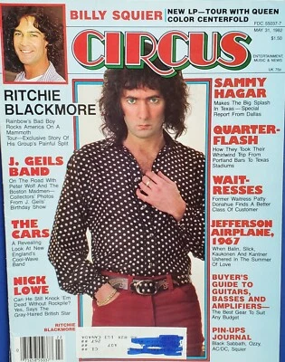 Circus Magazine May 1982 Blackmore J Gilles Sammy Hagar The Cars Nick Lowe - Image 1 of 4
