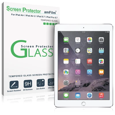 iPad 9.7, Pro 9.7, Air, Air 2 amFilm Tempered Glass Screen Protector (1 Pack) - Image 1 of 4