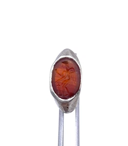 Anillo de plata vintage anillo de cornalina ángel intaglio - Imagen 1 de 7