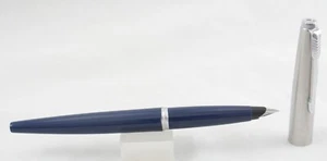 Parker 45 Blue w/Stainless Steel & Chrome Trim Fountain Pen -Fine Nib -USA -1981 - Picture 1 of 5