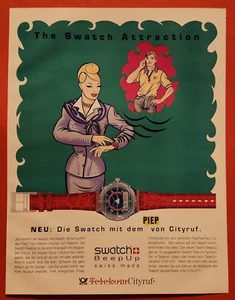15. Swatch Telekom Beepup Cityruf Armbanduhr Uhr Werbeanzeige Reklame 1993 - Bild 1 von 1