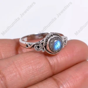 Schöner Labradorit 925 Sterling Silber Ring, Handarbeit Ring, Edelsteinring - Bild 1 von 4