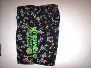 NEW Under Armour black green boys swim swimsuit trunks shorts elastic waist sz 5 - Picture 1 of 2