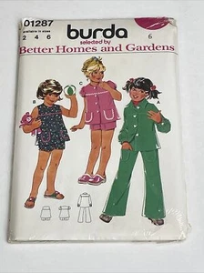 Burda Girls Shirt Shorts & Pants Size 2 4 6 Uncut Sewing Pattern 01287 - Picture 1 of 7