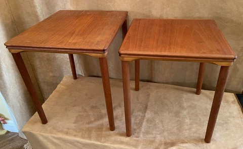 Danish Set Oak Nesting Tables Møbelfabrikken Toften Vintage Mid century E W Bach Cover