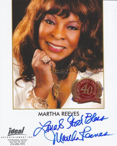 Martha Reeves HAND SIGNED 8x10 Photo Autograph Dancing In The Street Jimmy Mac C Cover