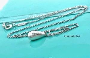 $315 Tiffany & Co. Elsa Peretti Teardrop Pendant Necklace Silver 16" w/ Pouch - Picture 1 of 11