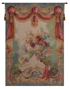Drape Fleuri French Woven Tapestry - Modern Floral Art Designed New Wall Hanging - Picture 1 of 6