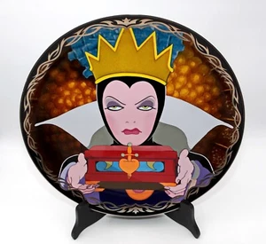 Disney Store Snow White Evil Queen Vilnian Large Plate w/COA Warrior MIB Art - Picture 1 of 9