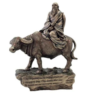 Statua Laozi 10" Filosofo Taoista Divinità Cinese ALTA QUALITÀ Resina Bronzo NUOVA - Foto 1 di 4