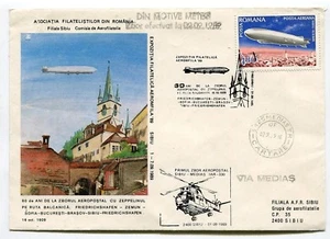 Romania 1989 Aerophilately Sibiu Exhibition,1st Postal Helicopter Flight,cover R - Picture 1 of 2