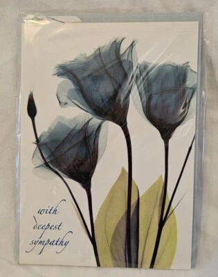 3D Blue Flowers Sympathy Greeting Card - Image 1 of 4