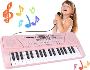 37 Key Kids Piano Keyboard with Microphone Music Toy Gift (PINK) - Picture 1 of 9
