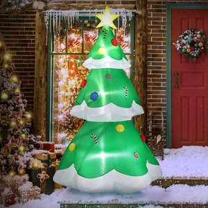 7FT Lighted Christmas Tree Inflatable Blow Up Yard Decoration with Built-in LEDs - Picture 1 of 8