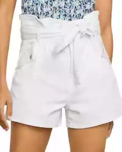Veronica Beard Nori Extra High Rise Paperbag Waist Shorts Women's 30 White Solid - Picture 1 of 14