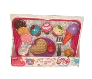 Frozen Treats Ice Cream Play Set 19 Pieces Play Food Pretend Toy  Imagination - Picture 1 of 3