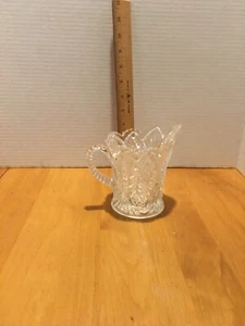 Vintage Kristall geschliffenes Glas Milchkännchen - schwer 6" hoch - Bild 1 von 4