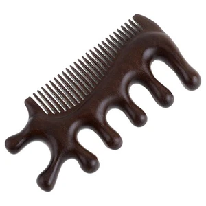 Wooden Massage Comb, Sandalwood Head Scalp Comb with Wide Teeth for Static-Free - Picture 1 of 3