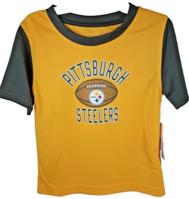 Pittsburgh Steelers Conjunto Corto Niños Pequeños Talla 12 Meses con Etiquetas Camisa y Pantalones Cortos Foto 1 de 4
