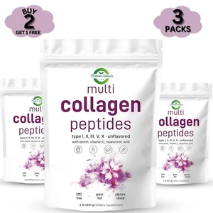 Collagen Peptides Powder 2lb x 3 Pack – Hydrolyzed Type 1 & 3 | Hair Skin Joint - Picture 1 of 8
