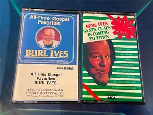 Burl Ives Lot of 2 Vintage Cassette Tapes Gospel Favorites Santa Claus Coming - Picture 1 of 5