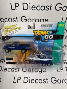 JOHNNY LIGHTNING 1985 Toyota SR5 Pickup w/Malibu Speed Boat Blue 1:64 Diecast To - Picture 1 of 3