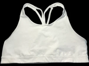 Old Navy Active Sports Bra Womens XL White Powerpress Medium Support Gp Dry Yoga - Imagen 1 de 8
