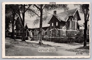 1940er West Point, Georgia GA - The Presbyterian Church - On 5th Avenue Postkarte - Bild 1 von 4