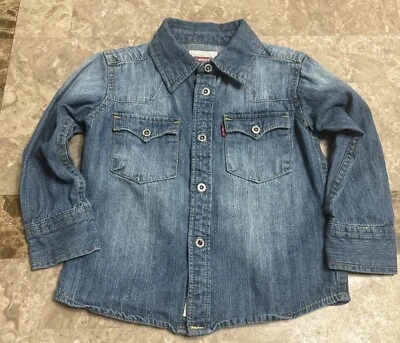 Boys’ Levi’s Denim Long sleeve Western Shirt Vintage Stone 2T - Image 1 of 4