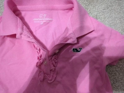 Vineyard Vines Pink Polo Ruffles Size 2T - Image 1 of 2