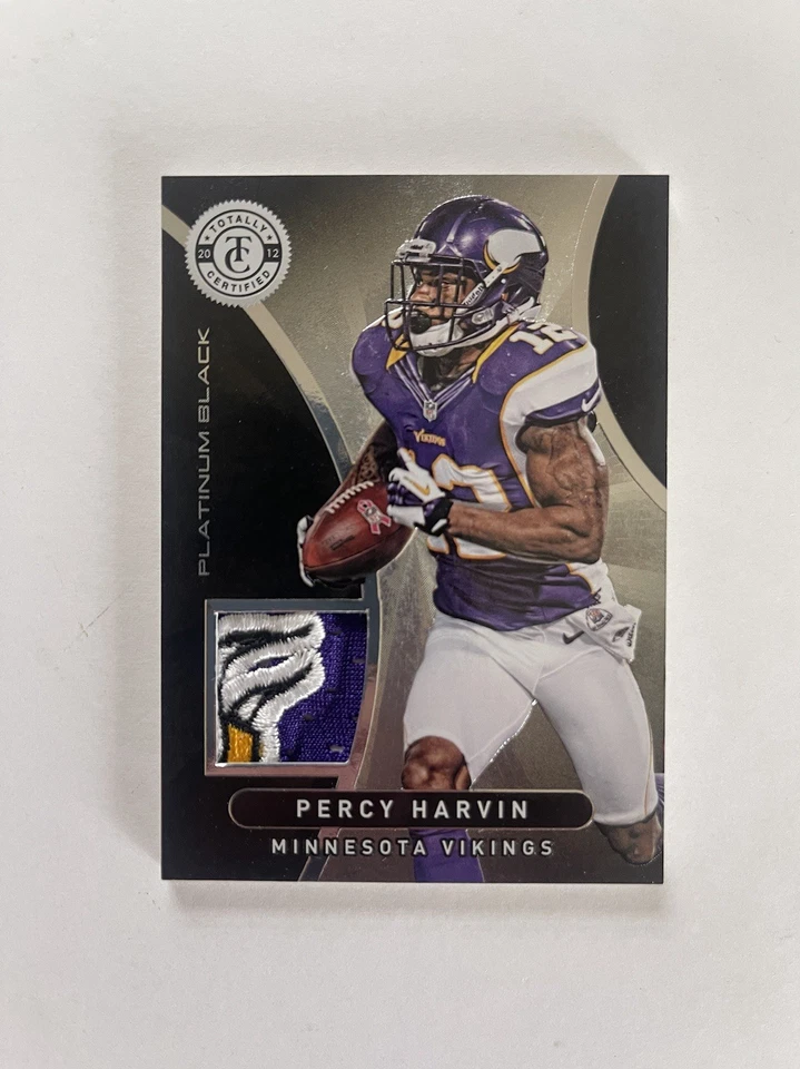 2012 Panini Totally Certified Percy Harvin Black Prizm 1/1 Patch Vikings #41 SP - Image 1 of 4