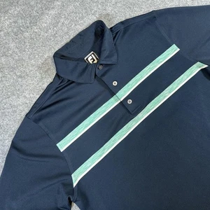 FootJoy Polo Shirt Mens Large Athletic Fit Striped Golf Performance Golfwear - Picture 1 of 8